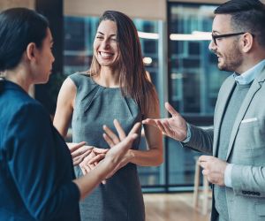 Business professionals networking